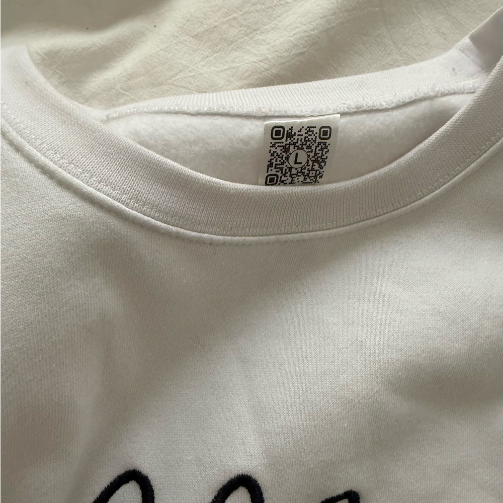 White Sweatshirt with Black Script - image 10